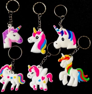 10 X Arco Iris Goma Unicornio Llavero Bolso Dije Fiesta Bolso Regalo Dibujos Animados - Imagen 1 de 9