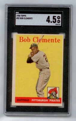 1958 Topps Baseball Card / ROBERTO “BOB” CLEMENTE #52 SGC 4.5, VG/EX+ - Image 1 of 2