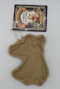 Brown Bag Cookie Art 1995 Christmas Angel Gabriel Craft Ceramic Mold w/Recipes - Picture 1 of 3