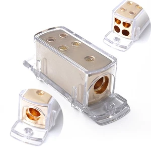 Car Audio Stereo Amp 4-Way Power/Ground Cable Splitter Distribution Block w/Cap - Picture 1 of 6