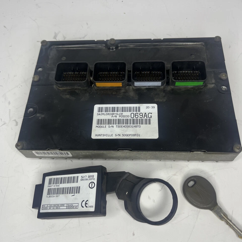 2003-2005 Chrysler PT Cruiser ECU PCM SKIM Key Set OEM P05033307AH P04671767AE - Image 1 of 4