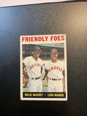 1964 年 Topps 友好敌人巨人名人堂 Willie McCovey,Angels Leon Wagner #41 状况极佳 + — 第 1/4 张图片