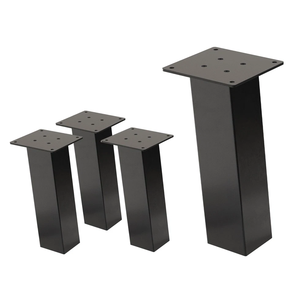Patas de mesa 30cm inclinadas de acero gris oscuro 8x8cm en ángulo para muebles - Imagen 1 de 4