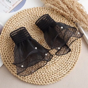 Women Lace Cuffs Detachable Large Fake Sleeves Wedding Bridal Accessories - Picture 1 of 15