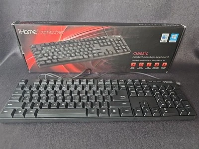 iHome IH-K301 Classic USB Corded Keyboard (Black) Quiet Touch Keys Ulta Slim  - Image 1 of 4