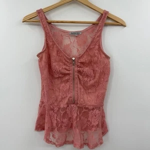 Vintage y2k 90s Zipper Tank Lace Fairy Feminine Coquette Medium - Bild 1 von 6