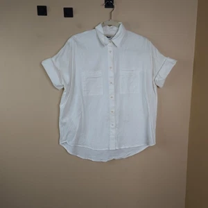 Camisa de mensajero Madewell blanca de algodón talla S - Imagen 1 de 9