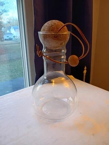 Pyrex Corning MCM Decanter Liquido Freddo/Palla Tappo Sughero 1 Qt 9"Tx5"Dia Barware - Foto 1 di 9