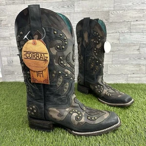Corral Women's Camo Stud Women's Western Boots Square Toe 9M MSRP $260 NWT - Picture 1 of 12