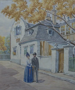 Therese Krones-Haus auf der hohen Warte in Wien.  Sign.: J. Lehry - Bild 1 von 3