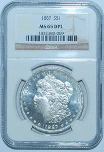 1887 P NGC MS65DMPL Deep Mirror Prooflike Morgan Silver Dollar - Picture 1 of 2
