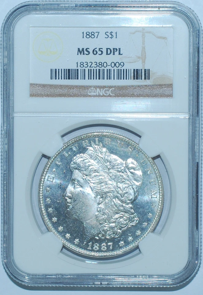 1887 P NGC MS65DMPL Deep Mirror Prooflike Morgan Silver Dollar - Image 1 of 2