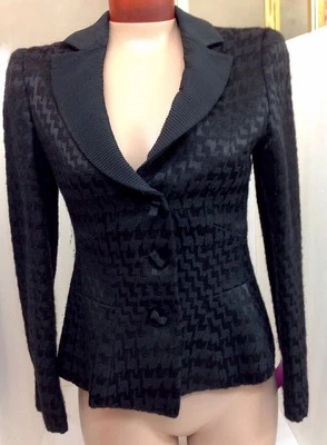 Giorgio Armani куртка черная сельдь кости узор размер 38 - Изображение 1 из 4