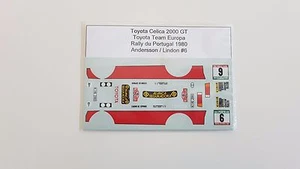 Toyota Celica 2000 GT Rally du Portugal 1980 Andersson #6 decals 1/43 N/ARENA - Picture 1 of 1
