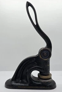 Antique 1883 Cast Iron Stamp Press Seal Embosser TM PARKER-SUNSET REBEKAH LODGE - Picture 1 of 10