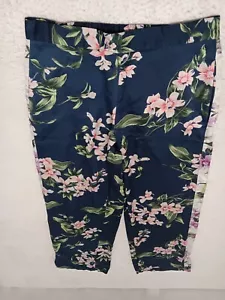 Pantaloni da notte Victoria’s Secret donna extra small XS blu con fiori rosa e bianchi - Foto 1 di 10