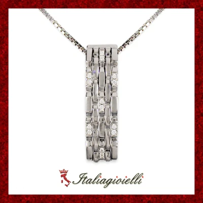 Collana Stargate Brillante in Argento 925 Rodiato Oro Bianco - Immagine 1 di 4