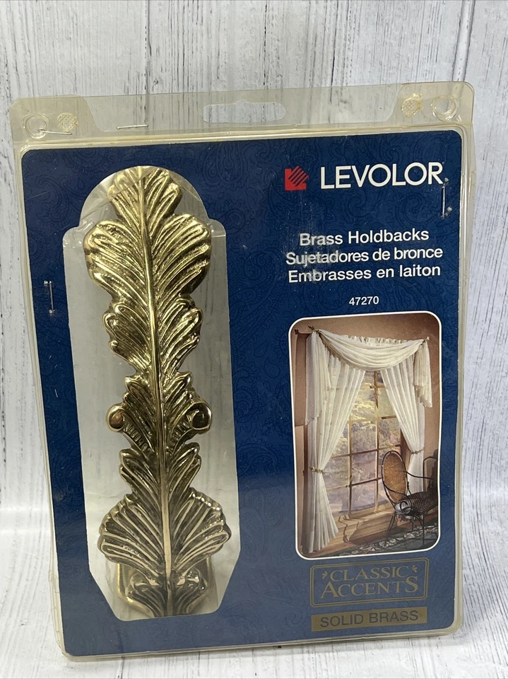 Пара однотонных латунных занавесок Levolor с завязками на спине и листе для домашнего декора - Изображение 1 из 4