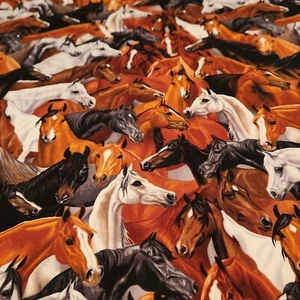 Horses Timeless Treas. Fabric Kathleen Keil Hill 4.6 Yds x 44" - Picture 1 of 2