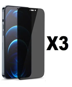 3 Pack Privacy Tempered Glass for iPhone 14 Pro (6.1"), Full Protection Anti Spy - Picture 1 of 1