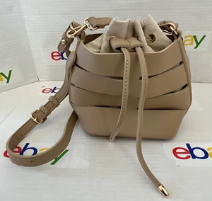 Urban Expressions Beige Mini Small Cut Out Bucket Bag 6”x9” - Picture 1 of 4