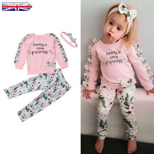 Toddler Baby Girl Clothes Jumpsuit Romper Tops Floral Pants Headband Outfits Set