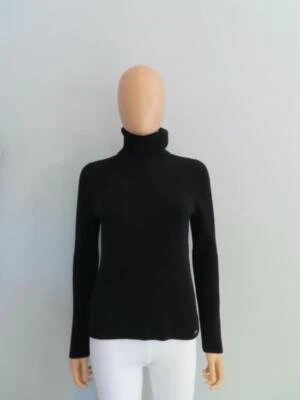 CHANEL 18B Black Ribbed Knit Turtleneck Sweater F 34/US 2 $1,800 - Image 1 of 4