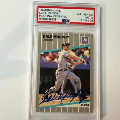 Dale Murphy Signed 1989 Fleer #596 PSA Auto Authentic - Image 1 of 2