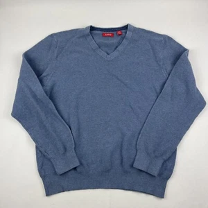 Izod Sweater Mens Medium Blue Vneck Long Sleeve - Picture 1 of 7