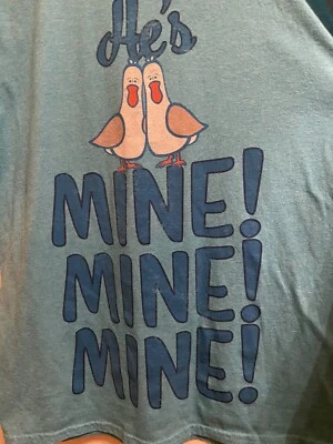 Camisa azul M Seagulls Finding Nemo He’s Mine Mine Couples parques da Disney - Imagem 1 de 4