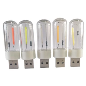 USB LED Night Light Bulb T18 5V Mini Filament Lamp Red Blue Green Yellow White - Picture 1 of 26