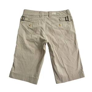 Vince Side Buckle Bermuda Shorts Womens 4 Beige Striped Low Rise Chino USA Made - Picture 1 of 12