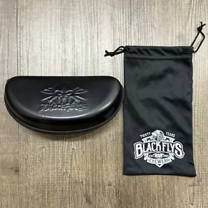 Black Flys Sunglasses Leather Protective Case with Cleaning Cloth Pouch - Picture 1 of 2