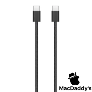 RARE Câble de charge USB-C 60W noir d'origine Apple 1 m tissé A2795 MQKJ3AM/A - Photo 1 sur 2