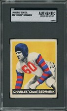 1948 Leaf #54 Chuck Bednarik RC (Concrete Charlie Iconic Rookie Card) SGC AUTH