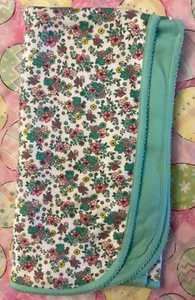 Carters Just One You Baby Blanket Green “MOMMY LOVES ME” Patch Floral Back - Picture 1 of 4