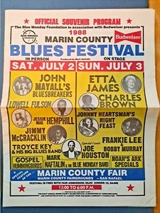 1988 MARIN COUNTY BLUES FESTIVAL MUSIK Programm - John Mayall / Etta James - Bild 1 von 4