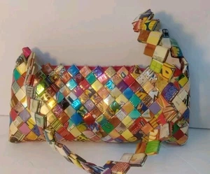 SELTENE einzigartige mexikanische Wickeltasche mehrfarbig Reißverschluss Handtasche, Handtasche HANGEMACHT - Bild 1 von 9