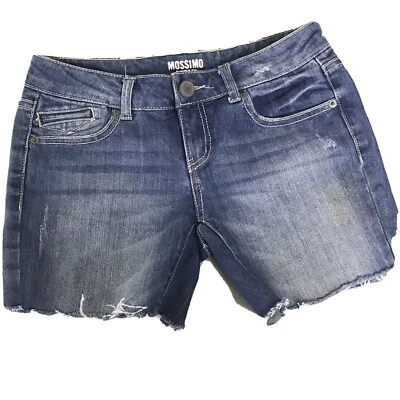 Pantalones cortos de mezclilla Mossimo para mujer talla 3 dobladillo deshilachado 28x5 tiro bajo Foto 1 de 4
