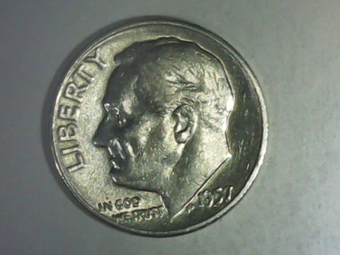 Vintage 1957 P Roosevelt Dimes, 90% Silver, Better Semi-KEY Date 10C Coin Cover