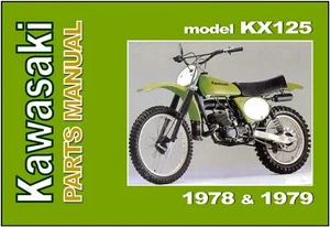 KAWASAKI Parts Manual KX125 1978 and 1979 Replacement Spare Catalog List - Picture 1 of 4