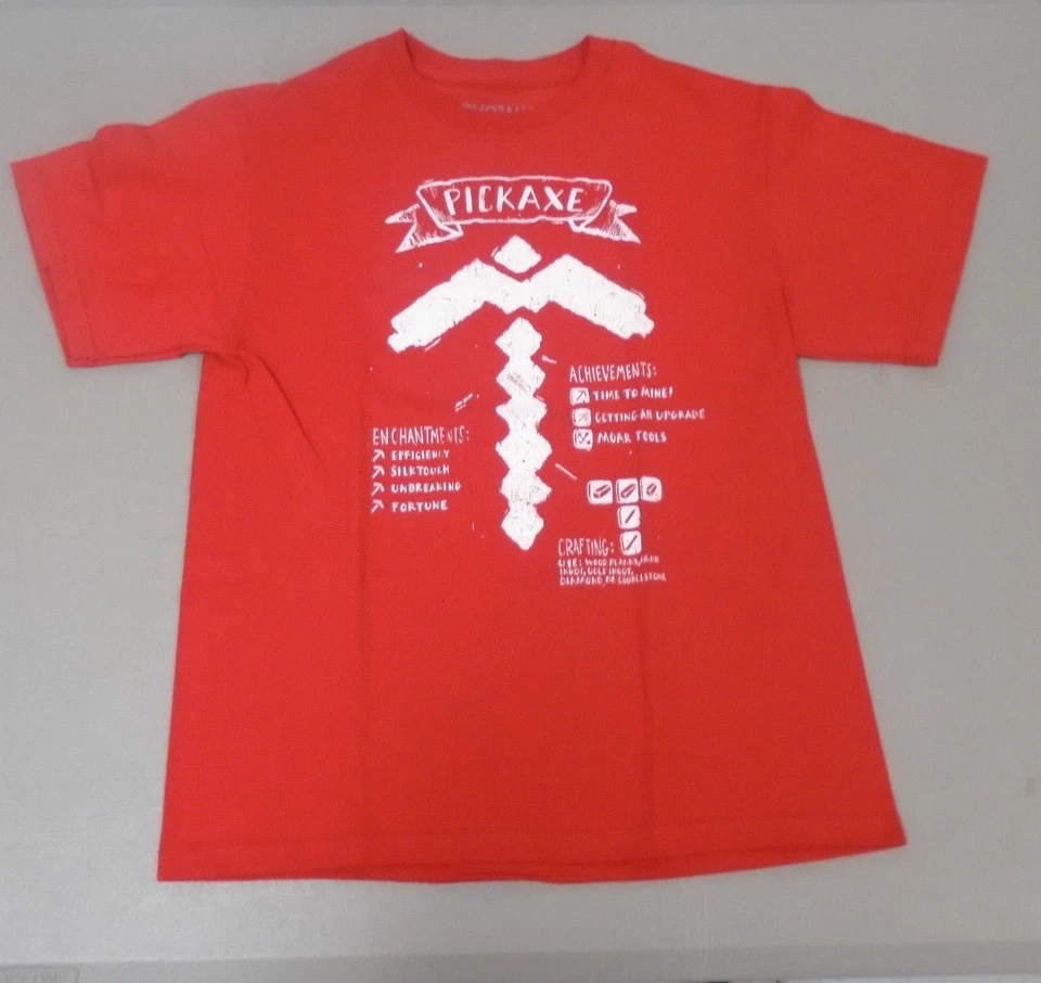 Camiseta Minecraft Pickaxe Diagram Premium Juvenil Roja L Foto 1 de 1