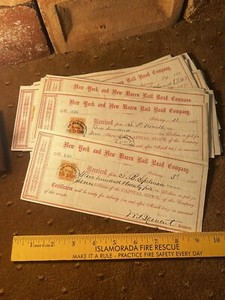 1860s Railroad Stock Certificate Lot Two Per Purchase