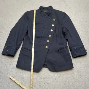 French Connection Military Jacket Womens UK 14 Black Button Up Pockets Outdoors - Picture 1 of 9