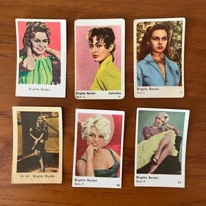 Lote de (6) diferentes tarjetas de goma holandesas de los años 50-60 Brigitte Bardot - Imagen 1 de 2