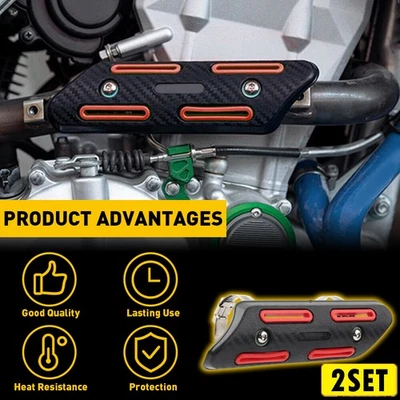 2x Pipe Heat Shield Guard Cover Universal For CRF450R Honda CRF450 KTM HUQVARNA - Image 1 of 4