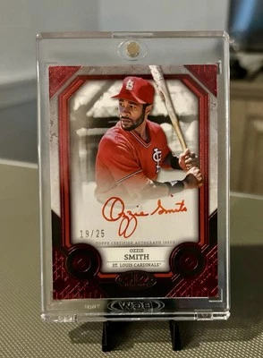2024 Topps Tier One Ozzie Smith Auto Red 19/25 Color Match HOF Cardinals SP - Image 1 of 2