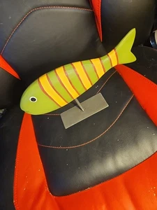 Vintage Handpainted Wooden Fish Figurine Made In Philippines 10 1/2 Inch - Picture 1 of 4