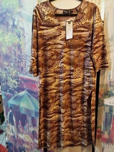Women With Control By Renee Greenstein Animal Print Seitenschlitze Kleid/Longtunika  - Bild 1 von 7