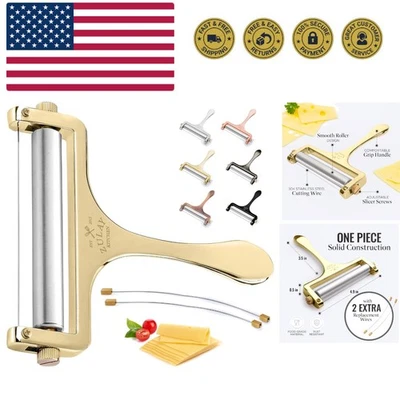 Cheese Slicer With Adjustable Thickness – Heavy Duty Block Slicer with 2 Extr... - Image 1 of 4